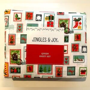 Jingles & Joy Holiday Stamps Queen Sheet Set New